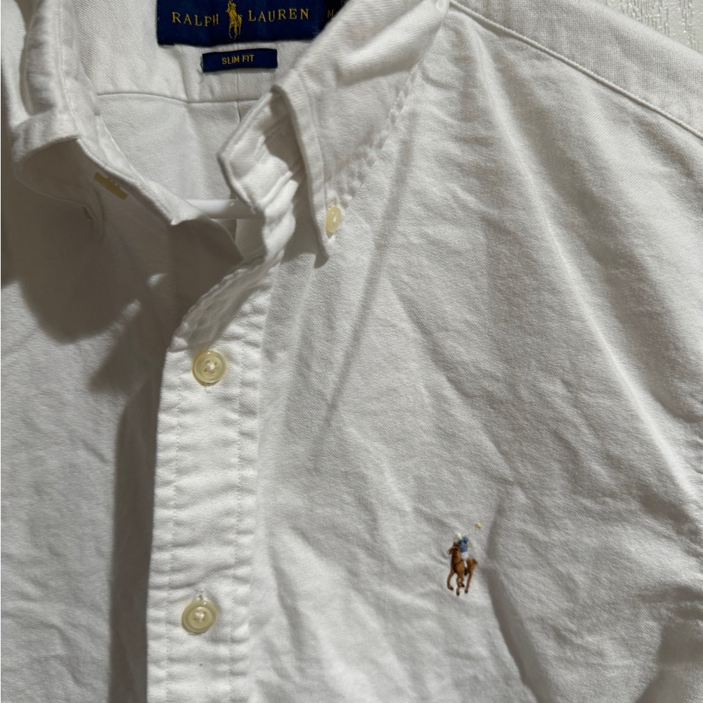 White slim fit button down